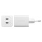 Cestovní adaptér Grand Prix 2x USB-C, GaN, 45 W PD, Stříbrnobílá, empower