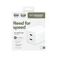 Cestovní adaptér Grand Prix 2x USB-C, GaN, 45 W PD, Stříbrnobílá, empower