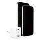 Cestovní adaptér Grand Prix 2x USB-C/USB-A, GaN, 70 W PD, Stříbrnobílá, empower