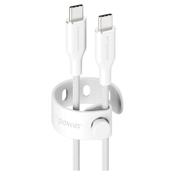 Kabel USB-C, 60 W, Racing, 1,2 m, stříbrnobílý, empower
