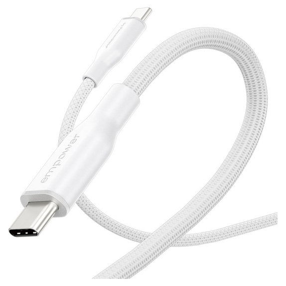 Kabel USB-C, 60 W, Racing, 1,2 m, stříbrnobílý, empower