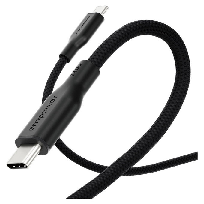 Kabel USB-C, 240 W, Racing, 1, 2 m, Space Black, empower
