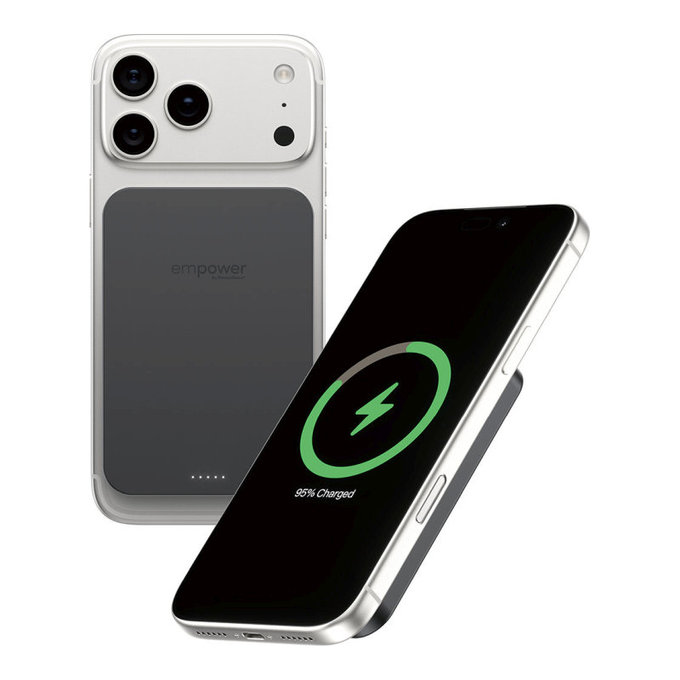 Bezdrátová PowerBank 5000 mAh, 20 W, kompatibilní s MagSafe, Qi2/USB-C, Space Black, empower