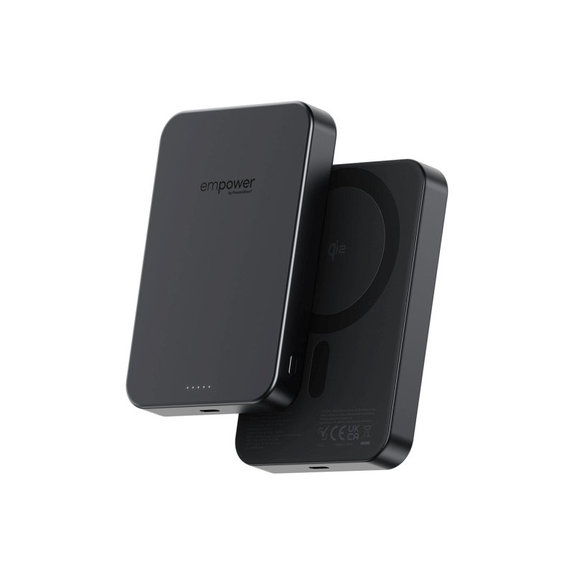 Bezdrátová PowerBank 10000 mAh, 20 W, kompatibilní s MagSafe, Qi2/USB-C, Space Black, empower
