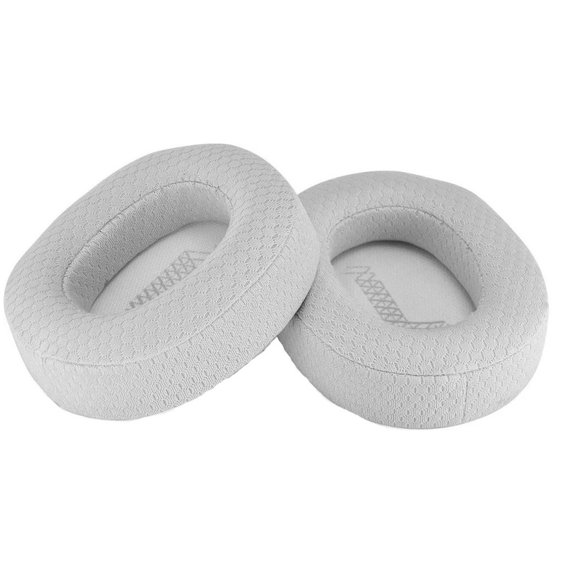 Náhradní Náušníky pro JBL Live 650BTNC, 660NC, E65BTNC, Duet NC, Paměťová pěna + Textil, Šedé, 1 pár