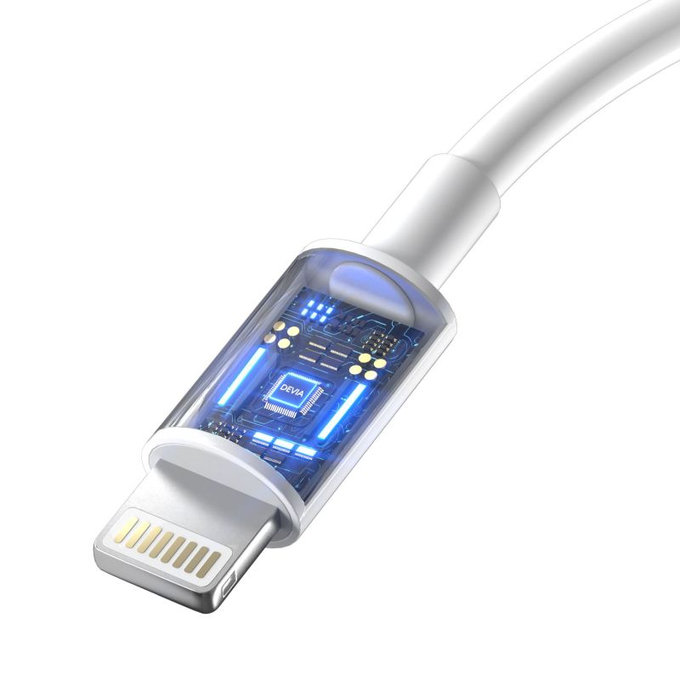 Lightning / USB-C kabel Smart, PD 27W, 2m, bílá, Devia