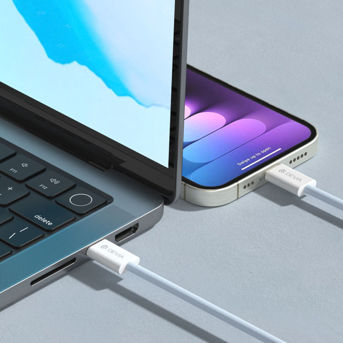 USB-C / USB-C kabel Smart, PD 60W, 1m, bílá, Devia
