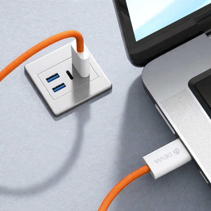 USB-C / USB-C kabel Smart, PD 60W, 1m, oranžová, Devia