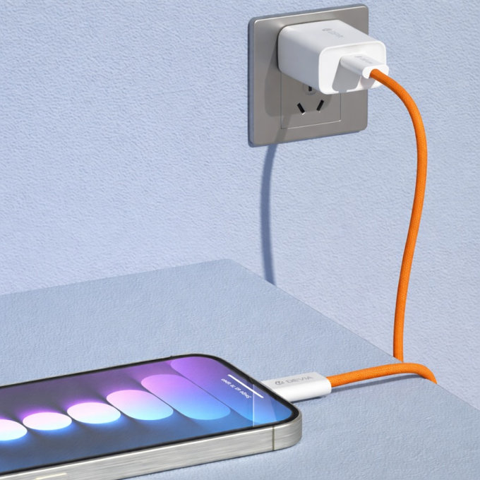 USB-C / USB-C kabel Smart, PD 60W, 1m, oranžová, Devia