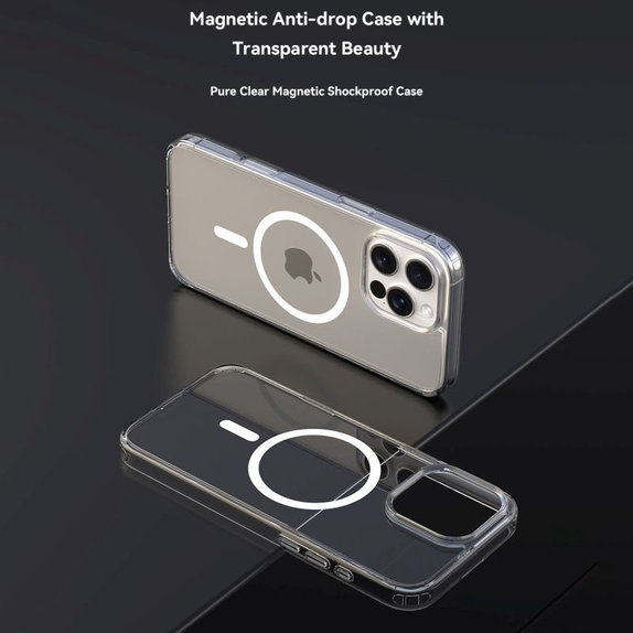 Pouzdro Clear s MagSafe pro iPhone 16, Transparentní, Devia