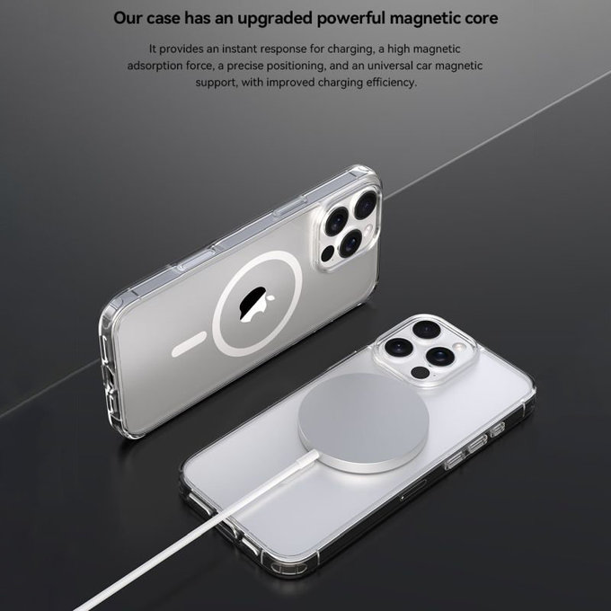 Pouzdro Clear s MagSafe pro iPhone 16, Transparentní, Devia