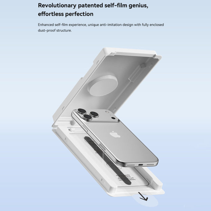 Tvrzené sklo FullCover s aplikátorem pro iPhone 17, Devia