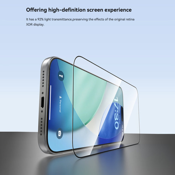 Tvrzené sklo FullCover s aplikátorem pro iPhone 17 Pro, Devia