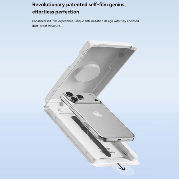 Tvrzené sklo FullCover s aplikátorem pro iPhone 17 Pro Max, Devia