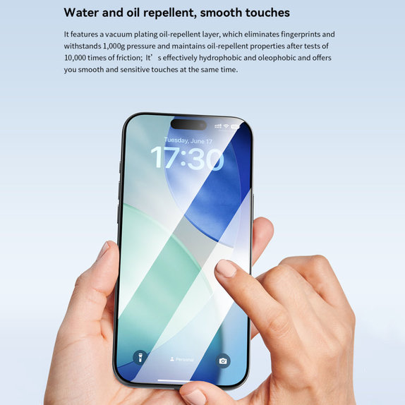 Tvrzené sklo FullCover s aplikátorem pro iPhone 17 Pro Max, Devia