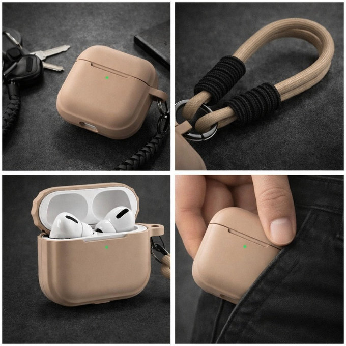 Silikonové pouzdro pro AirPods Pro, Sand Beige