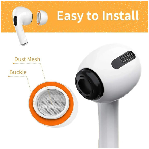 Náhradní silikonové špunty do uší pro AirPods 1 Pro a 2 Pro, paměťová pěna, sada (L, M, S), bílé