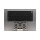 Horní rám klávesnice pro MacBook Pro 16" A2780 (2023), s klávesnicí US a baterií, Space Gray, 661-32189, Genuine Apple