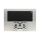 Horní rám klávesnice pro MacBook Pro 16" A2780 (2023), s klávesnicí US a baterií, Silver, 661-32190, Genuine Apple