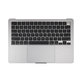 Horní rám klávesnice pro MacBook Air 13", A3113 (2024), s klávesnicí US a baterií, Space Gray, 661-40227, Genuine Apple