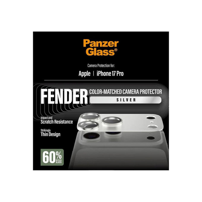 Ochranný kryt objektivu Fender pro iPhone 17 Pro, Stříbrná, PanzerGlass