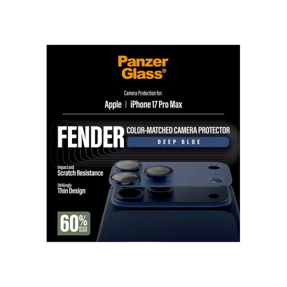 Ochranný kryt objektivu Fender pro iPhone 17 Pro Max, Modrá, PanzerGlass