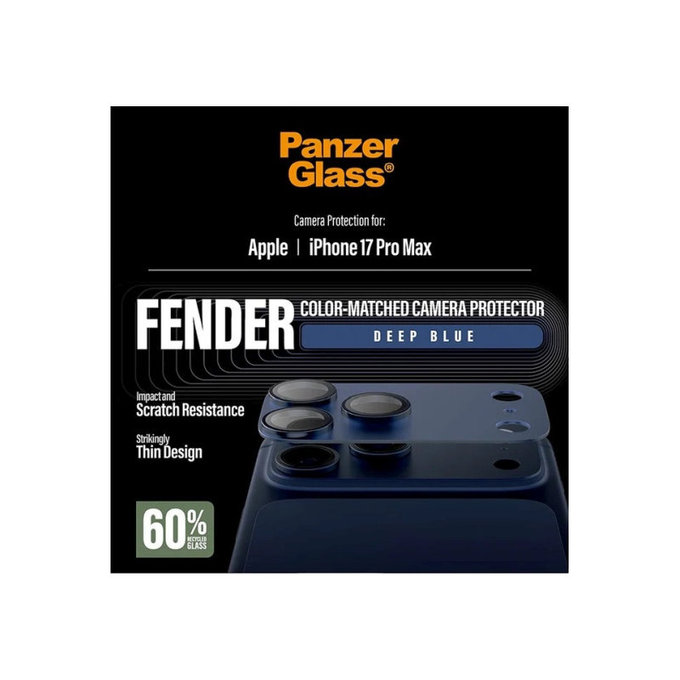 Ochranný kryt objektivu Fender pro iPhone 17 Pro Max, Modrá, PanzerGlass