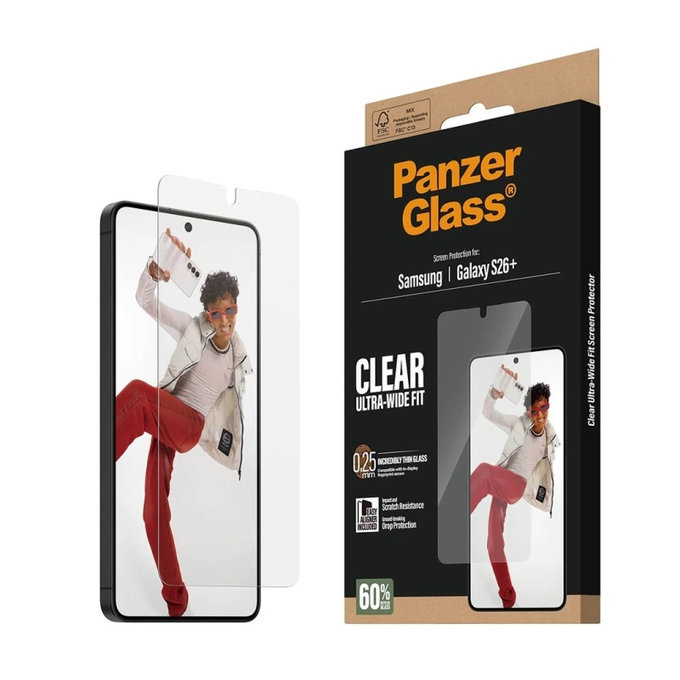 PanzerGlass - Tvrzené sklo UWF s aplikátorem pro Samsung Galaxy S26+, čiré