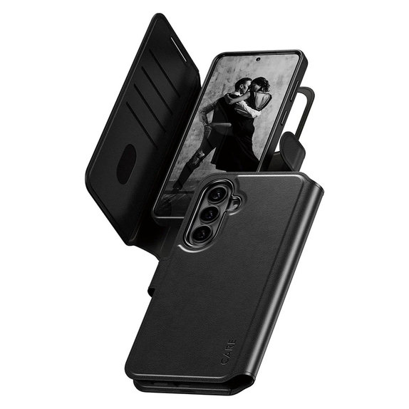 Pouzdro Tango Wallet Two-In-One s QI pro Samsung Galaxy S26+, Černá, PanzerGlass