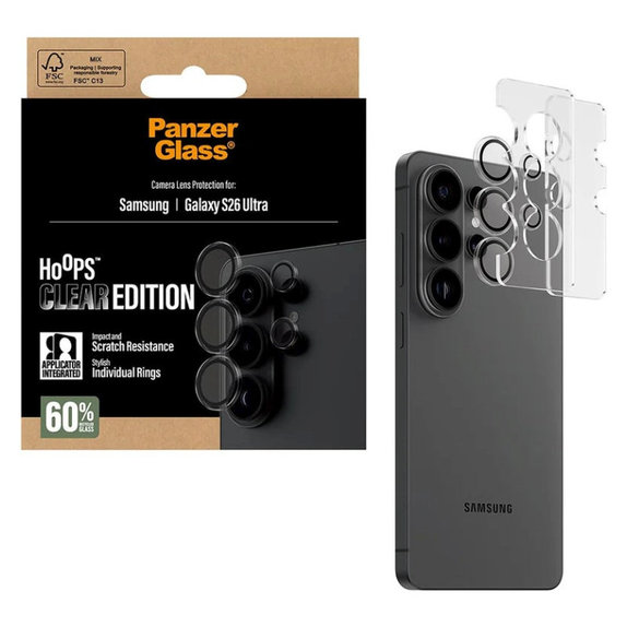 Ochranný kryt objektivu Hoops pro Samsung S26 Ultra, Transparentní, PanzerGlass