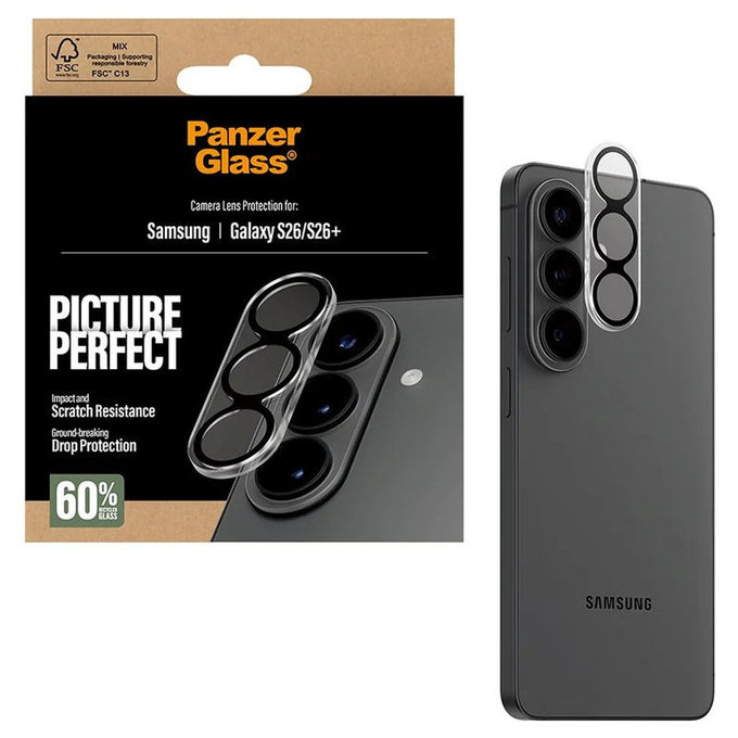 Ochranný kryt objektivu PicturePerfect pro Samsung S26/S26+, Černá, PanzerGlass