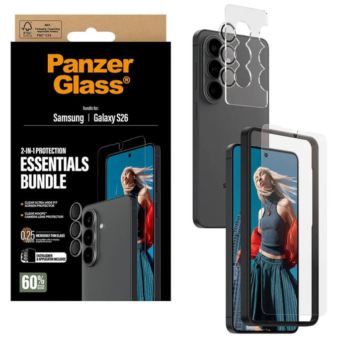 Bundle Essentials 2v1 pro Samsung S26, PanzerGlass