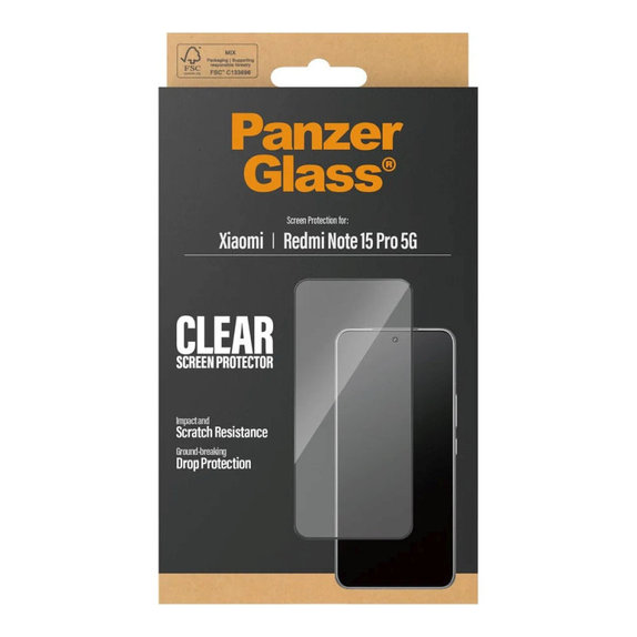 Tvrzené sklo UWF pro Xiaomi Redmi Note 15 Pro 5G, Černá, PanzerGlass