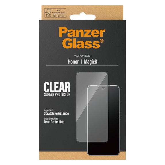 Tvrzené sklo UWF pro Honor Magic8, Černá, PanzerGlass