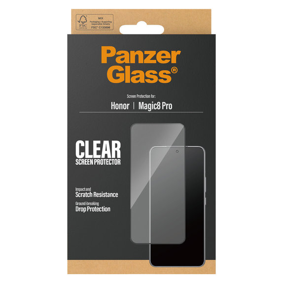 Tvrzené sklo UWF pro Honor Magic8 Pro, Černá, PanzerGlass
