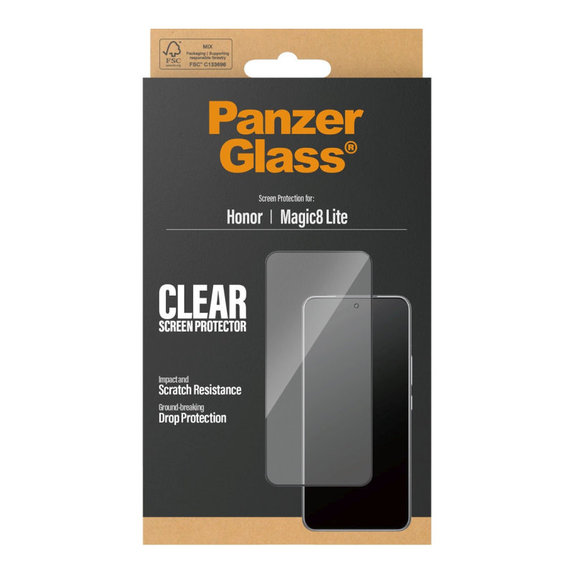 Tvrzené sklo UWF pro Honor Magic8 Lite, Černá, PanzerGlass