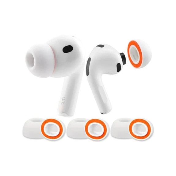 Náhradní silikonové špunty do uší pro AirPods 3 Pro, paměťová pěna, sada (L, M, S), bílé