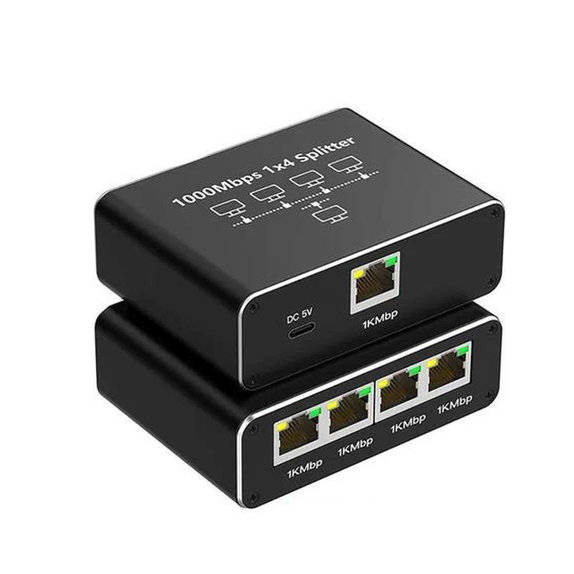 4portový gigabitový Ethernet switch RJ45, 1000 Mbps