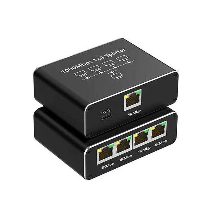 4portový gigabitový Ethernet switch RJ45, 1000 Mbps