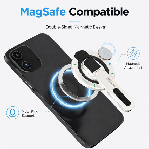 Magnetický držák na telefon se stojánkem, kompatibilní s MagSafe, černý