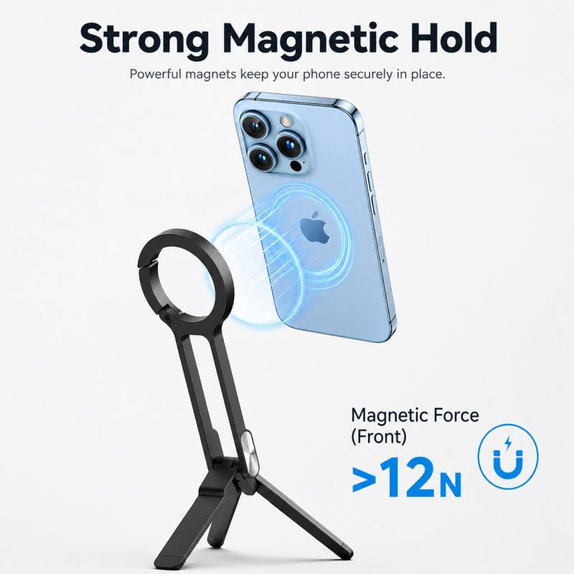 Skládací magnetický stojánek na telefon, kompatibilní s MagSafe, černý