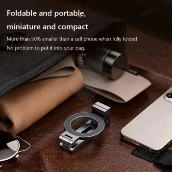Univerzální otočný magnetický držák na telefon, šedý