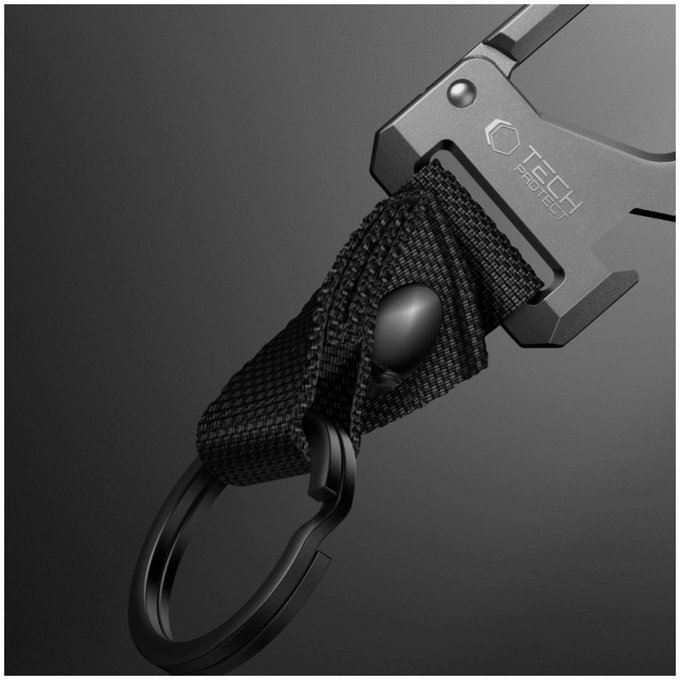 Klíčenka Slidelock Carabiner Keychain, Gunmetal, Tech-Protect