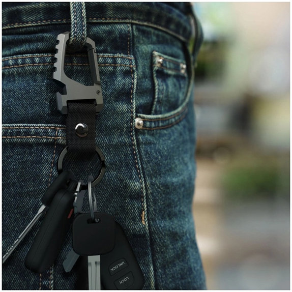 Klíčenka Slidelock Carabiner Keychain, Gunmetal, Tech-Protect