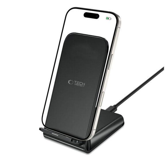 Bezdrátová nabíječka QI15W-S2 15W, černá, Tech-Protect