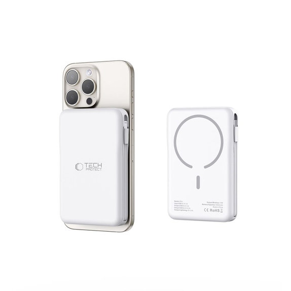 Powerbanka PB31 Lifemag MagSafe 10000mAh, bílá, Tech-Protect