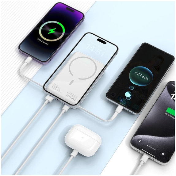 Powerbanka PB31 Lifemag MagSafe 10000mAh, bílá, Tech-Protect