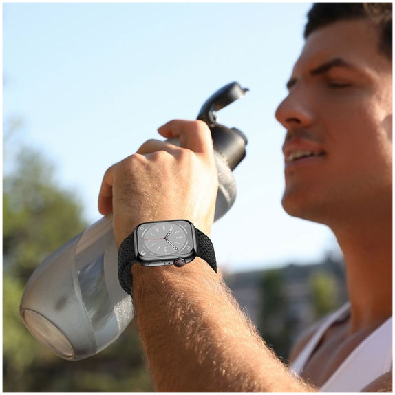 Řemínek Nylonmag pro Apple Watch 8 / 9 / 10 / 11 / SE (40 / 41 / 42 mm), Natural Titanium, Tech-Protect