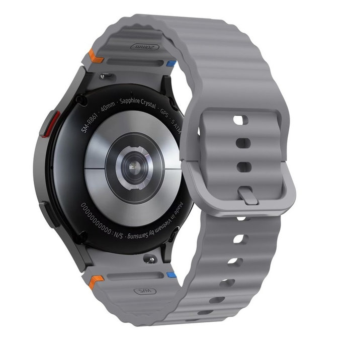 Řemínek Silicone Sport pro Samsung Watch 4 / 5 / 5 Pro / 6 / 7 / FE, Crayon Grey, Tech-Protect