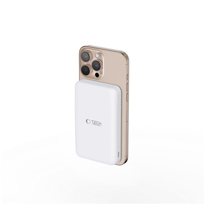 Powerbanka PB24 Lifemag Qi2 MagSafe 10000mAh, bílá, Tech-Protect